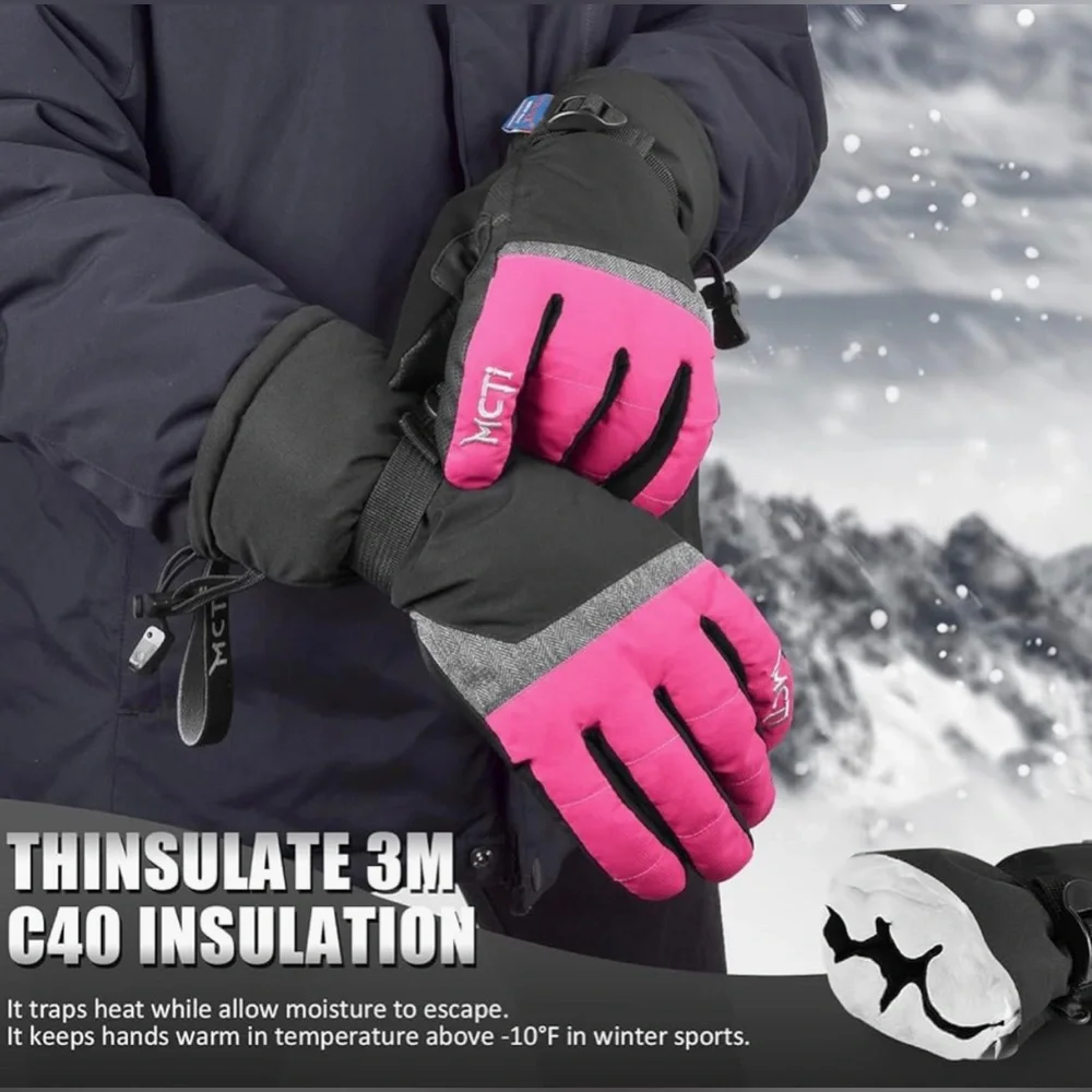 NWT Ski Gloves,Winter Waterproof Snowboard Snow 3M Thinsulate Warm Touchscreen